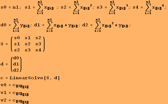s0 = n1 ; s1 = Underoverscript[∑, i = 1, arg3] x_〚i〛   ; s2 = Un ... 4;1〛 v1 = c_〚2〛_〚1〛 v2 = c_〚3〛_〚1〛 