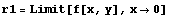 r1 = Limit[f[x, y], x0]